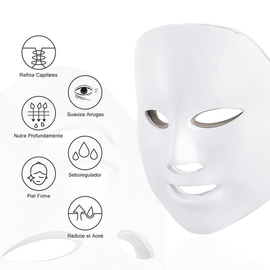 LuminaSkin Therapy Mask Sin Cuello - Dispositivo LED Antiacné, Antiarrugas y Rejuvenecedora